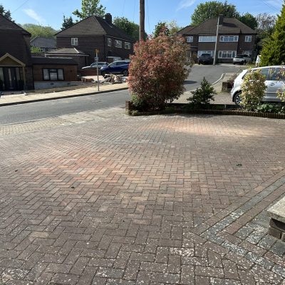 Orpington garden services block paving before professional cleaning