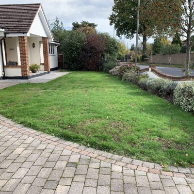 Lawn maintenance Orpington after professional treatment showing healthy green lawn